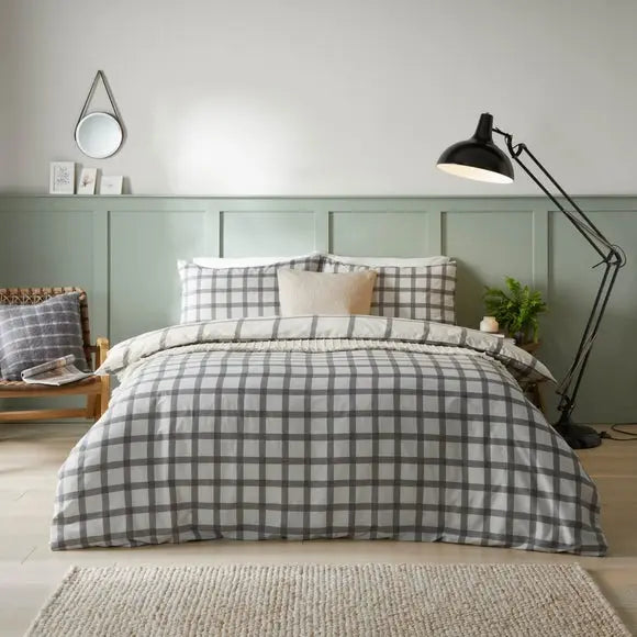 Riviera Canberra 144 Thread Reversible Duvet Cover & Pillowcase Set Dunelm