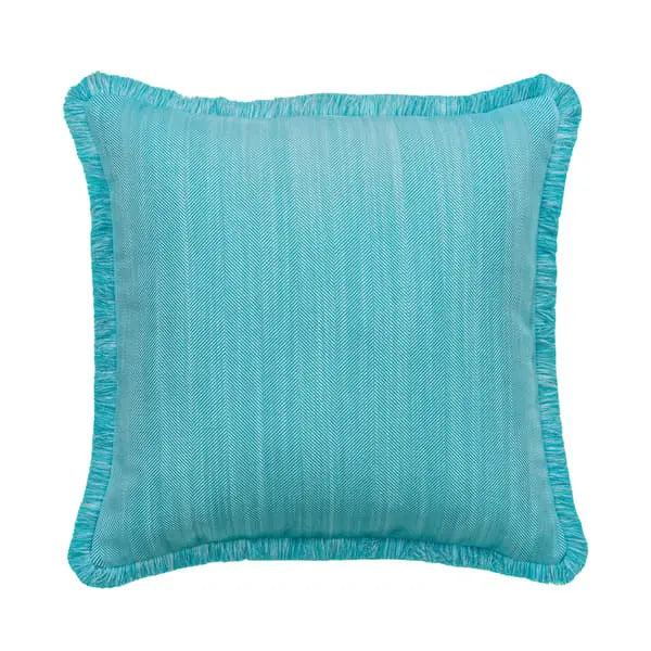 Riviera Turquoise, Hollowfibre, Cushion Sophie Paterson Herringbone Andrew Martin