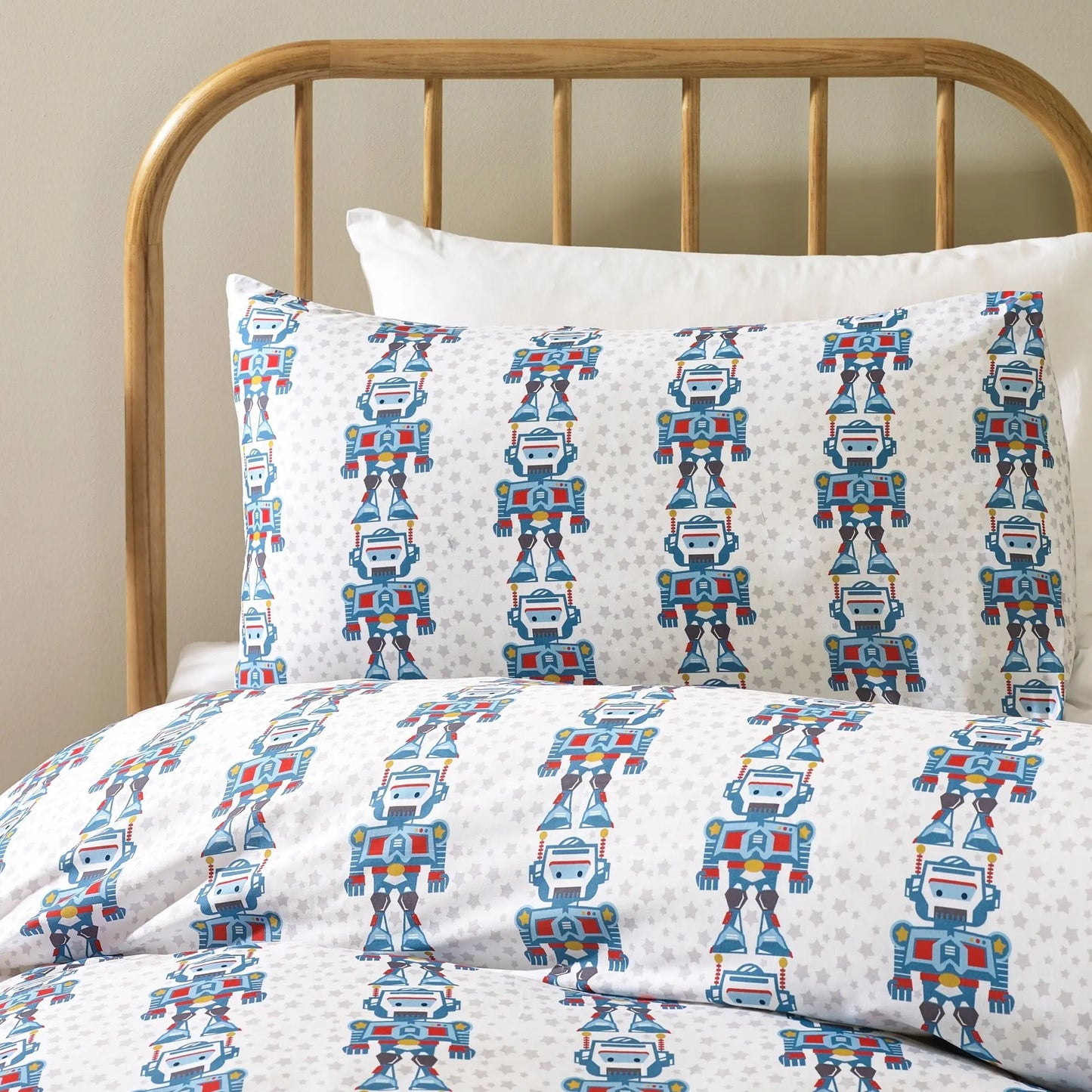 Robot Organic Cotton Duvet Cover & Pillowcase Kabode
