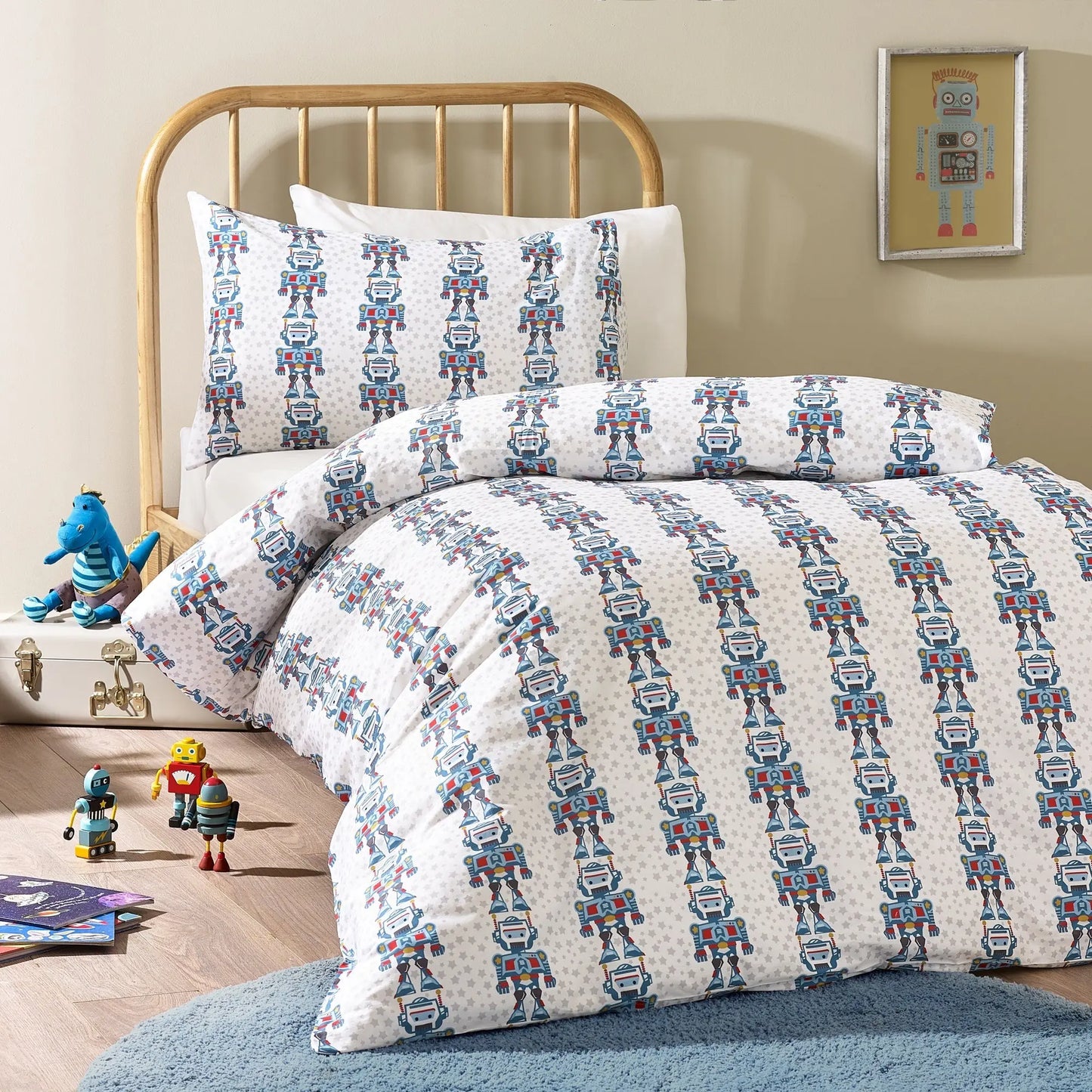 Robot Organic Cotton Duvet Cover & Pillowcase Kabode