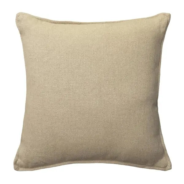 Rocco Natural, Sustainable Feather, Cushion With Trim/Fringe & Linen & Linen Blend Plain Andrew Martin