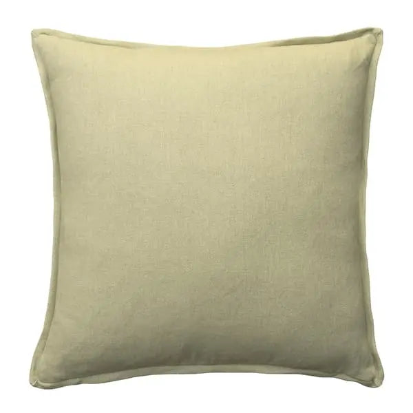 Rocco Sage, Sustainable Feather, Cushion With Trim/Fringe & Linen & Linen Blend Plain Andrew Martin