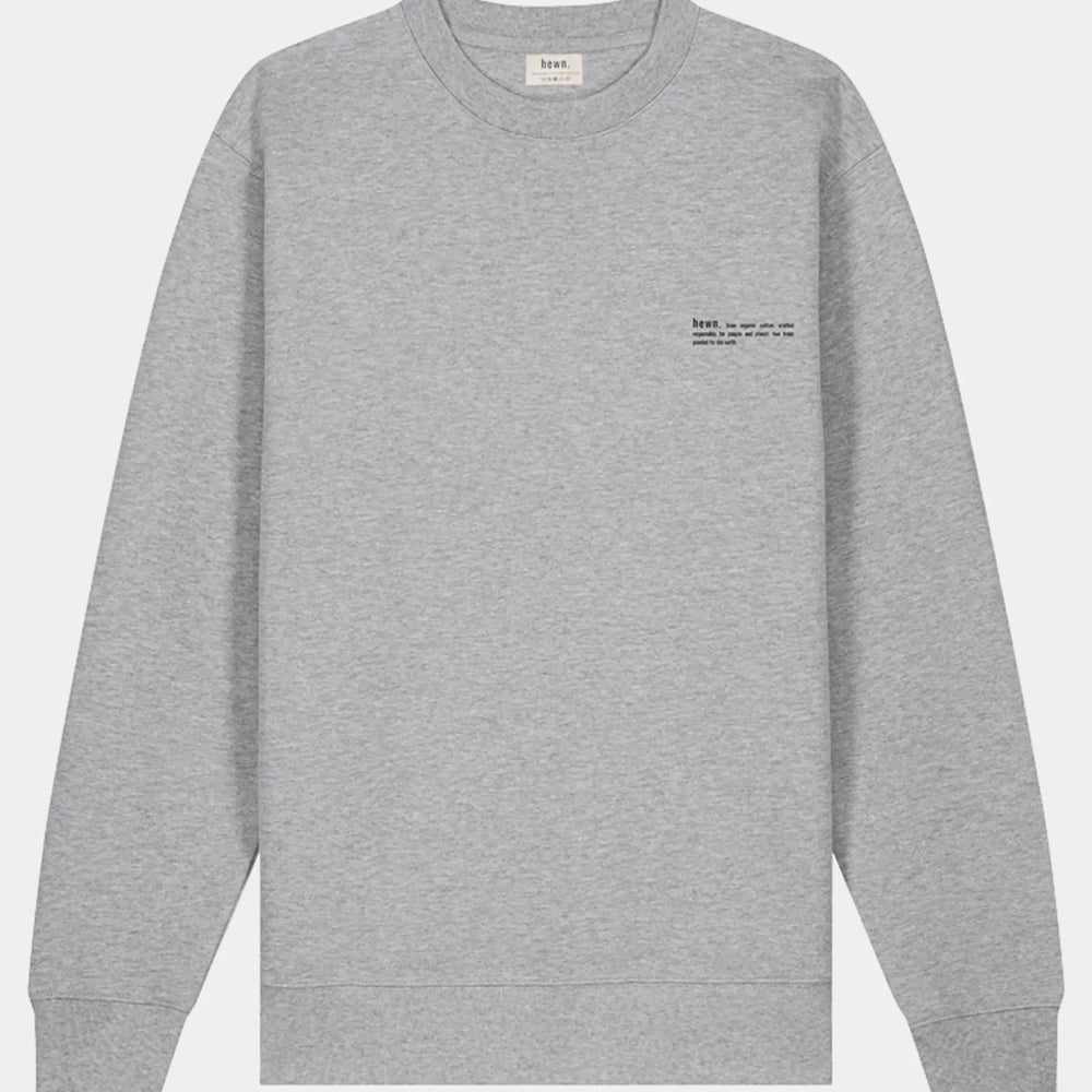 Rock Grey Marl Mens Organic Cotton Relaxed-Fit Sweatshirt hewn.