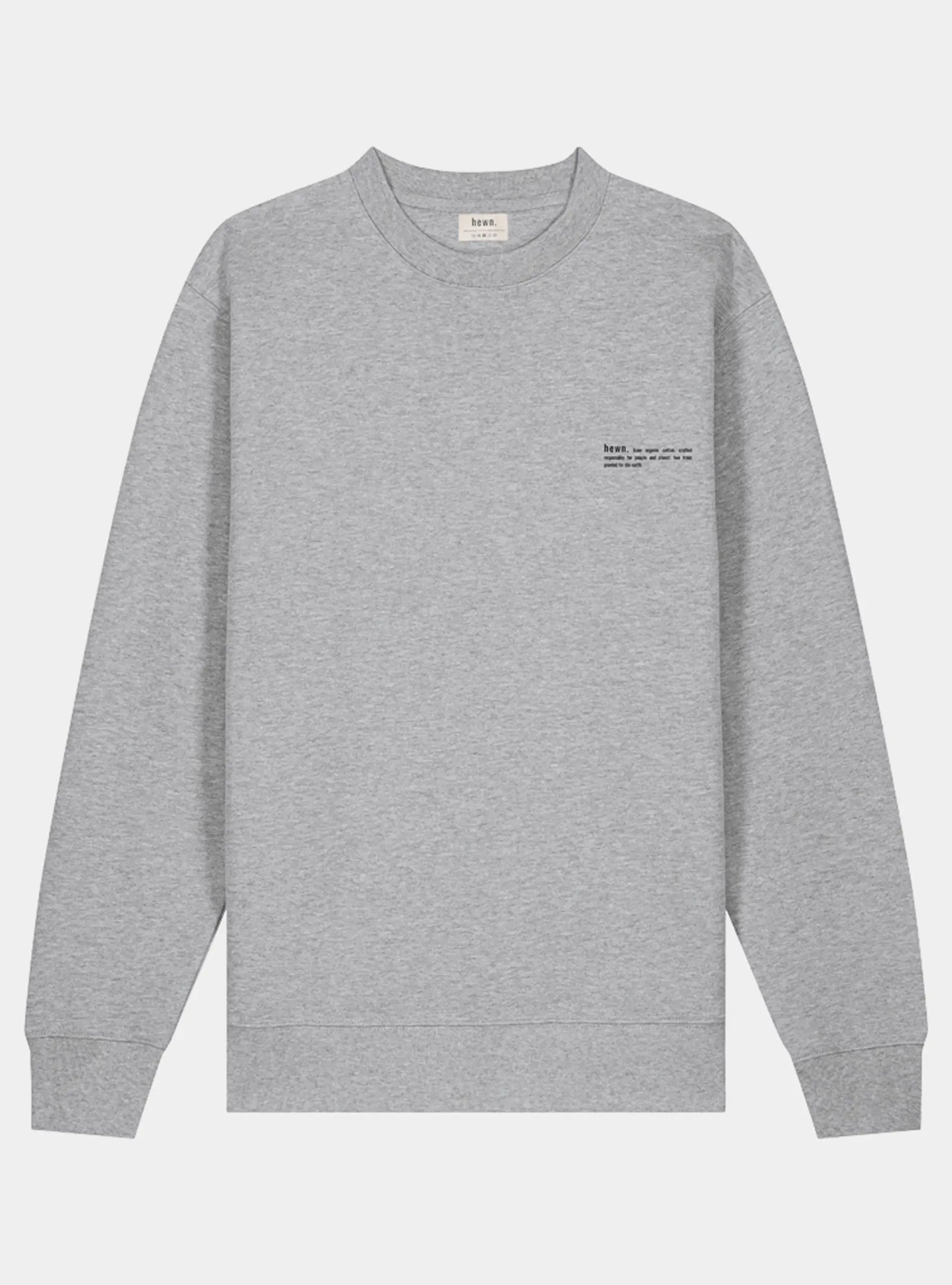 Rock Grey Marl Mens Organic Cotton Relaxed-Fit Sweatshirt hewn.