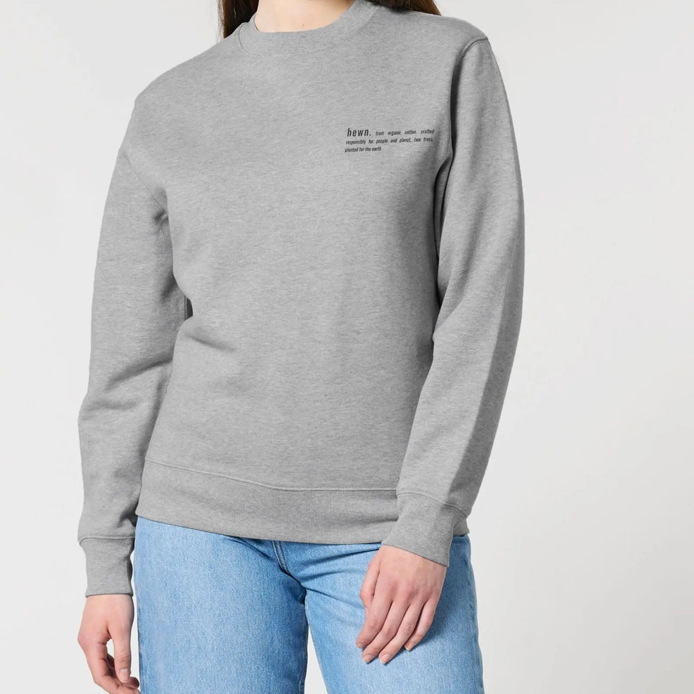 Rock Grey Marl Unisex Organic Cotton Relaxed-Fit Sweatshirt hewn.