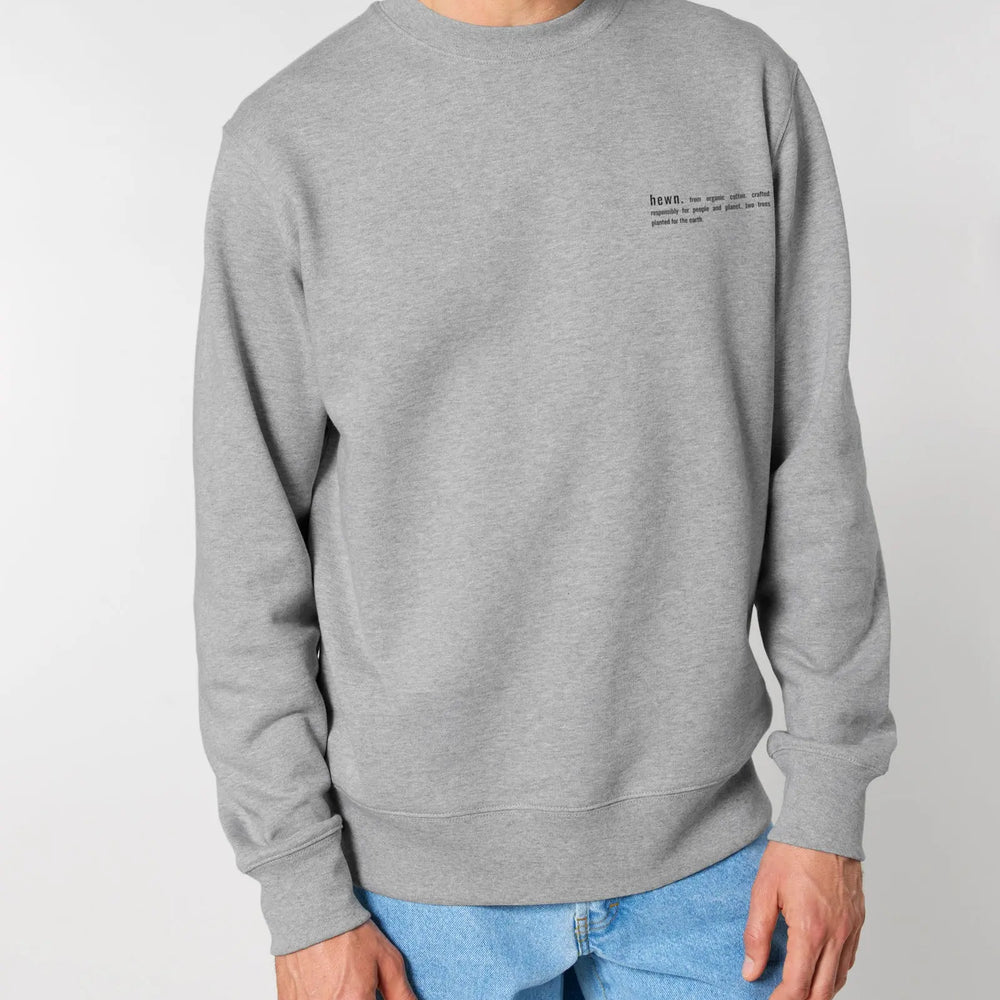Rock Grey Marl Unisex Organic Cotton Relaxed-Fit Sweatshirt hewn.