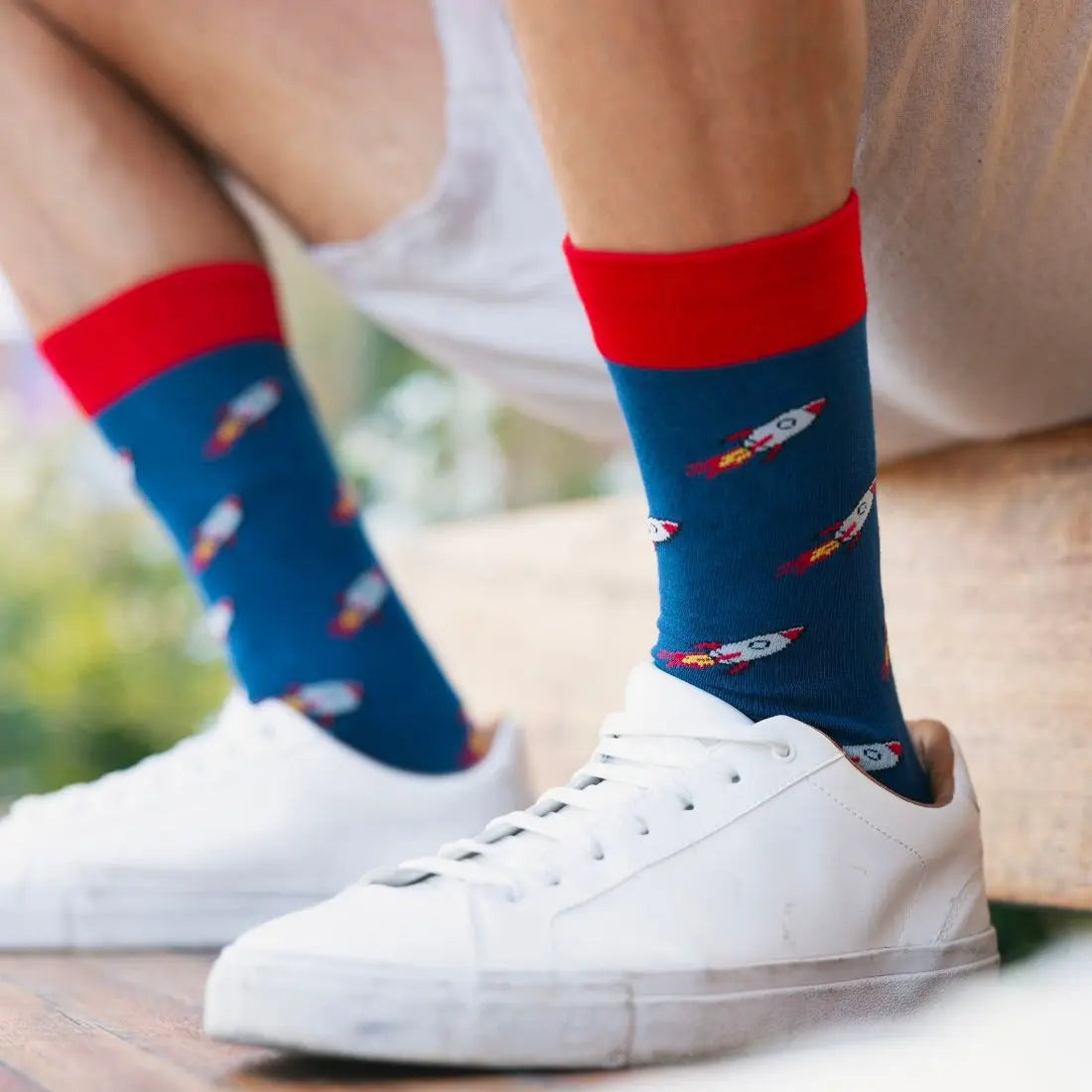 Rocket Ship Bamboo Socks Swole Panda