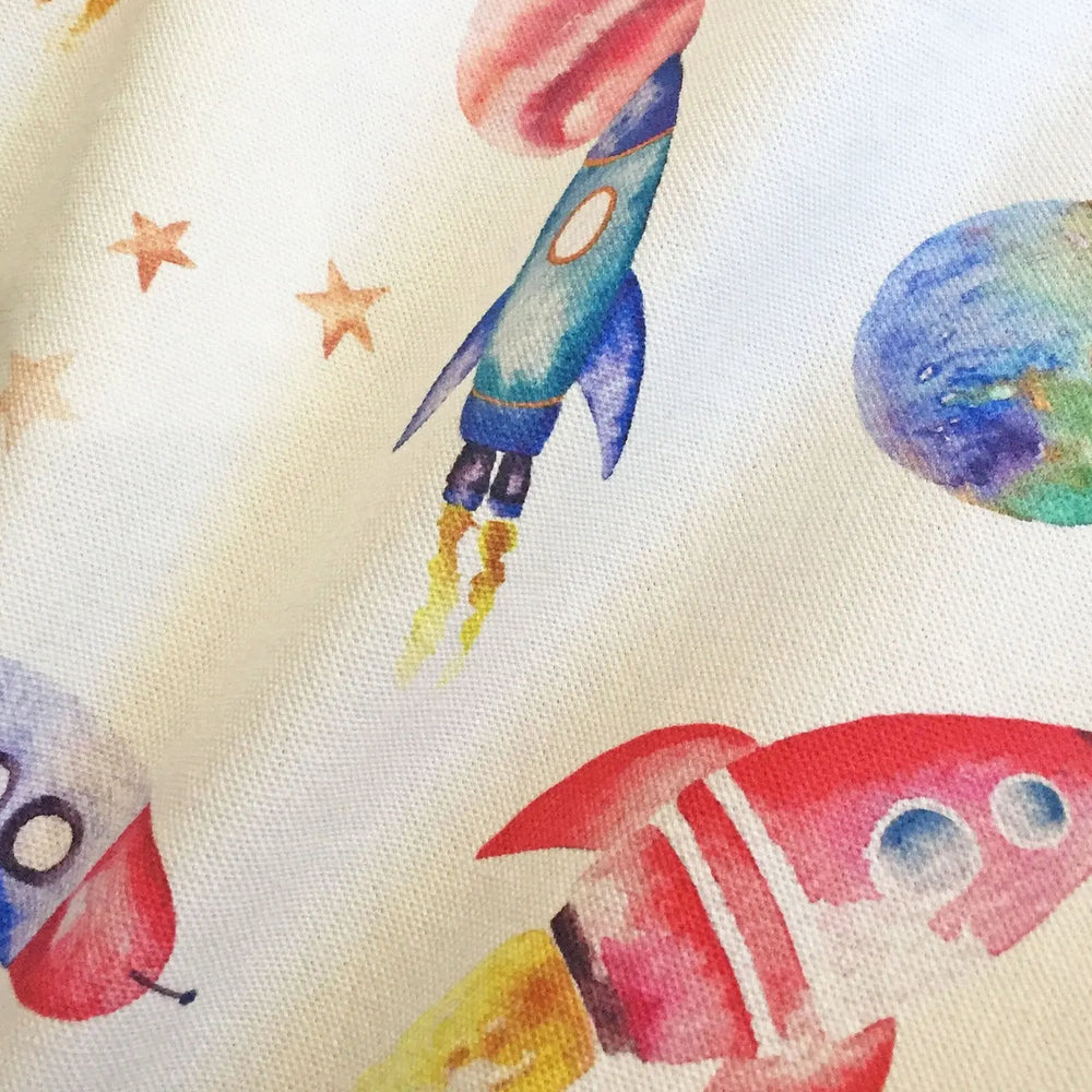 Rockets - Printed Cotton Children's Fabric for curtains, blinds and cushions Katie Hipwell Design