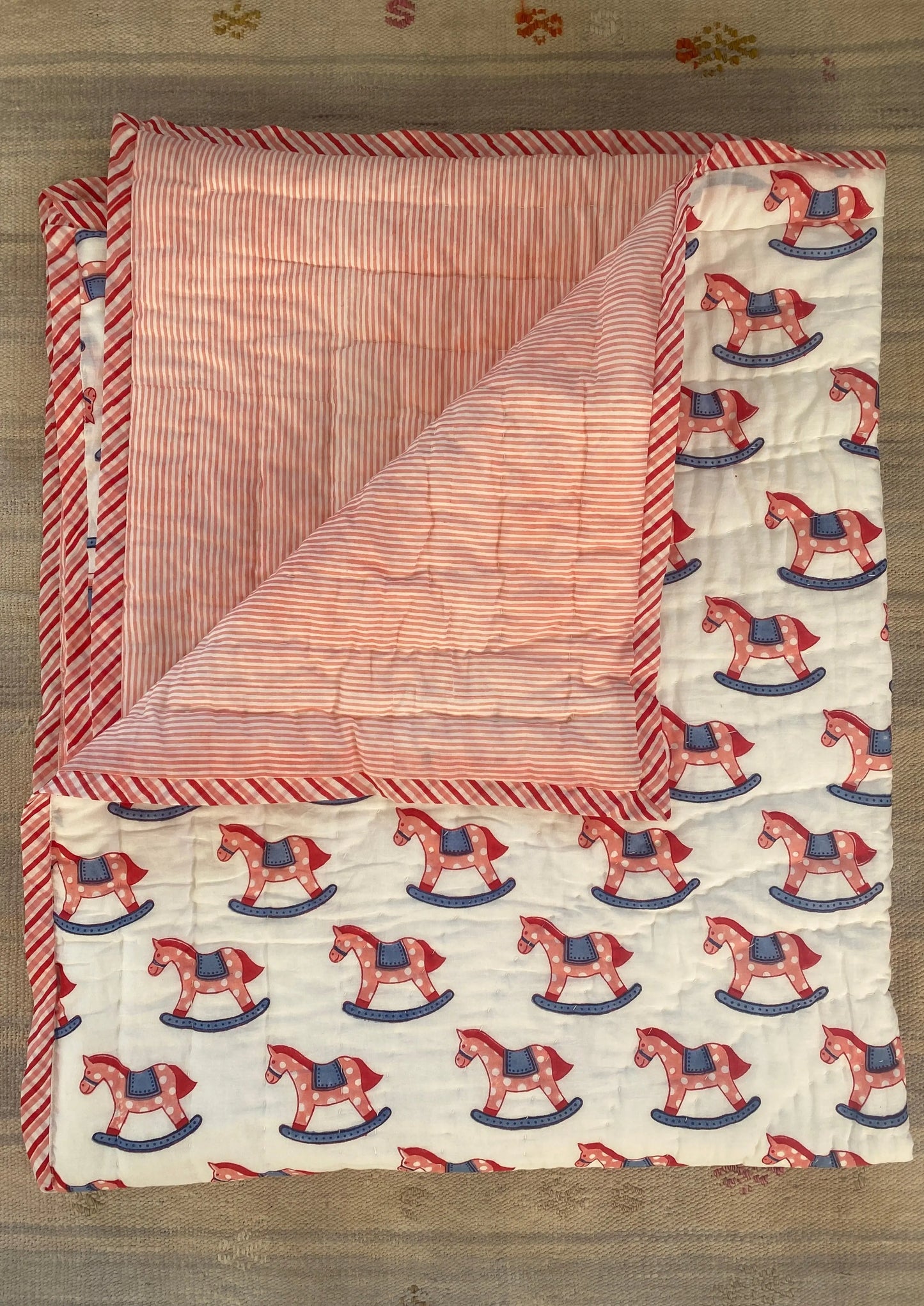Rocking Horse Organic Cotton Single Bed Quilt Kapara London