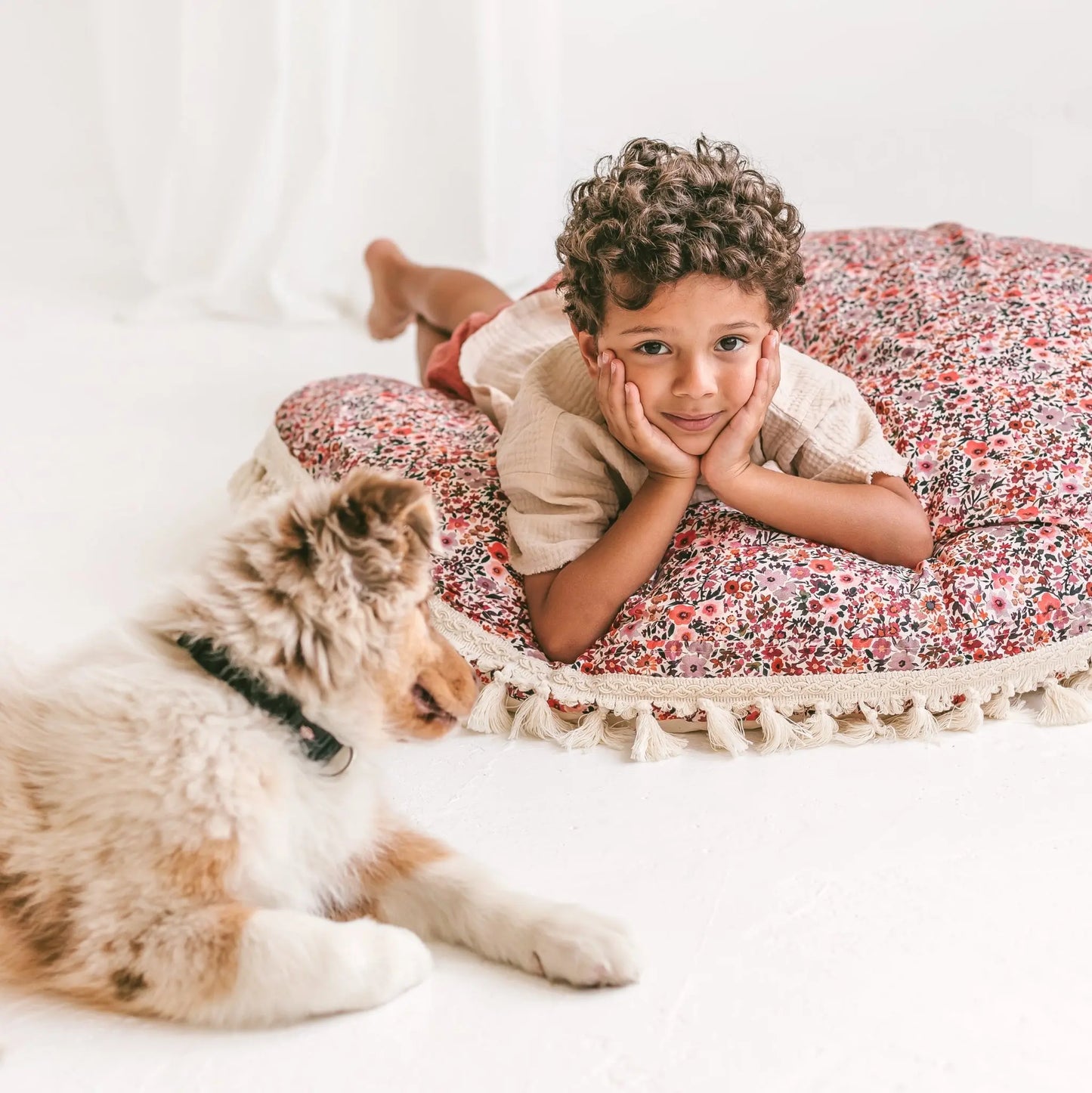Rose Flower Pattern Big Floor Cushion MINICAMP