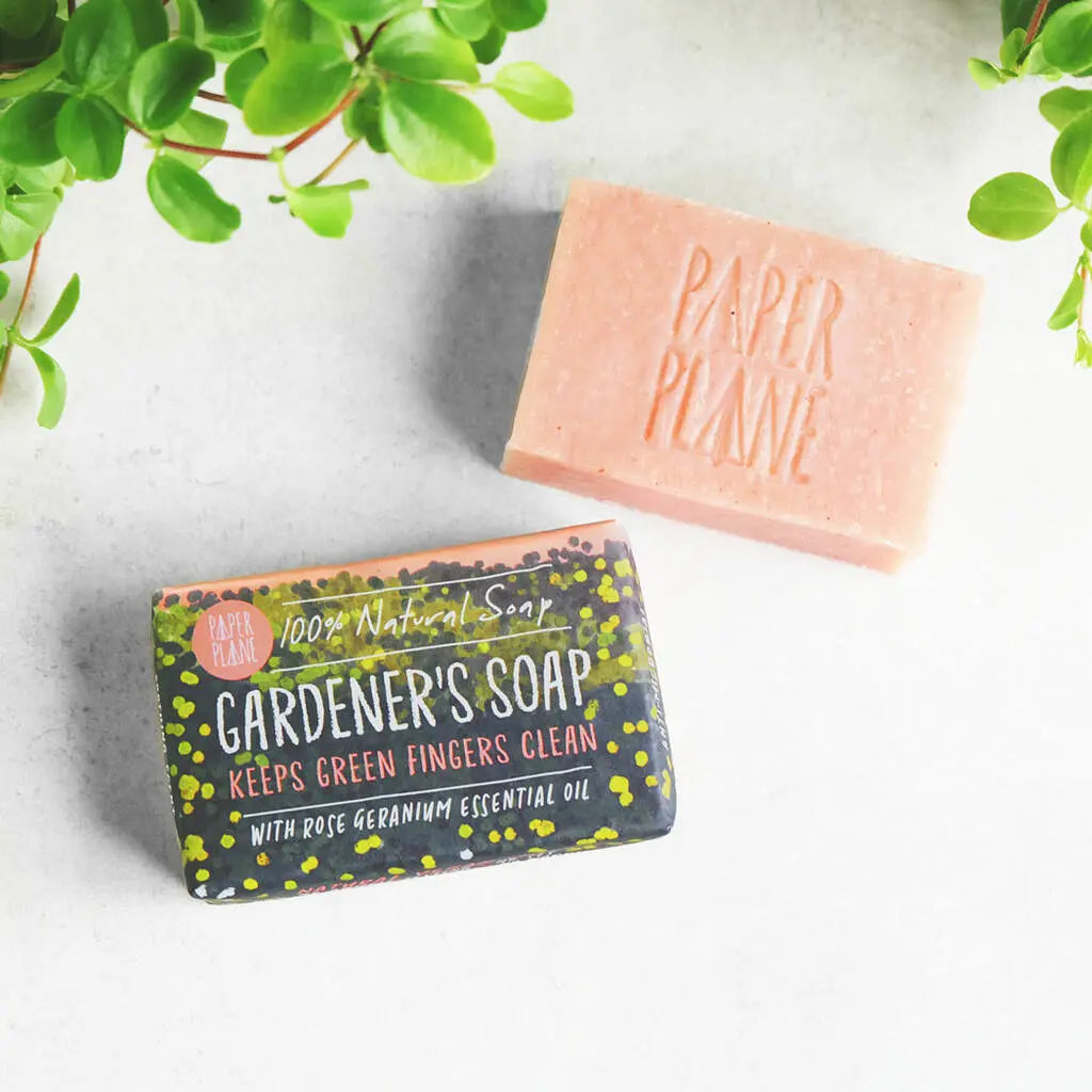 Rose Geranium Gardener's Soap 100% Natural Vegan Paper Plane