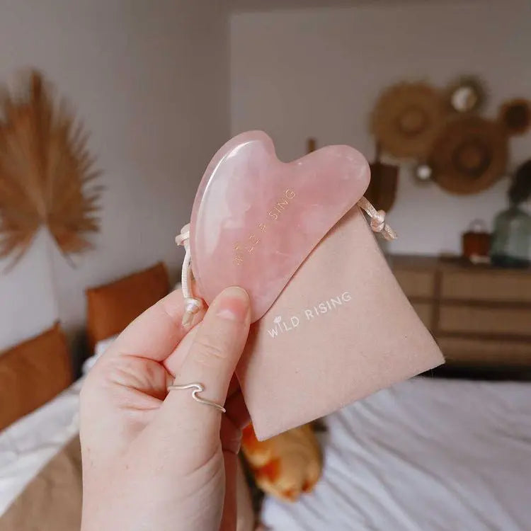 Rose Quartz Gua Sha Wild Rising Skincare