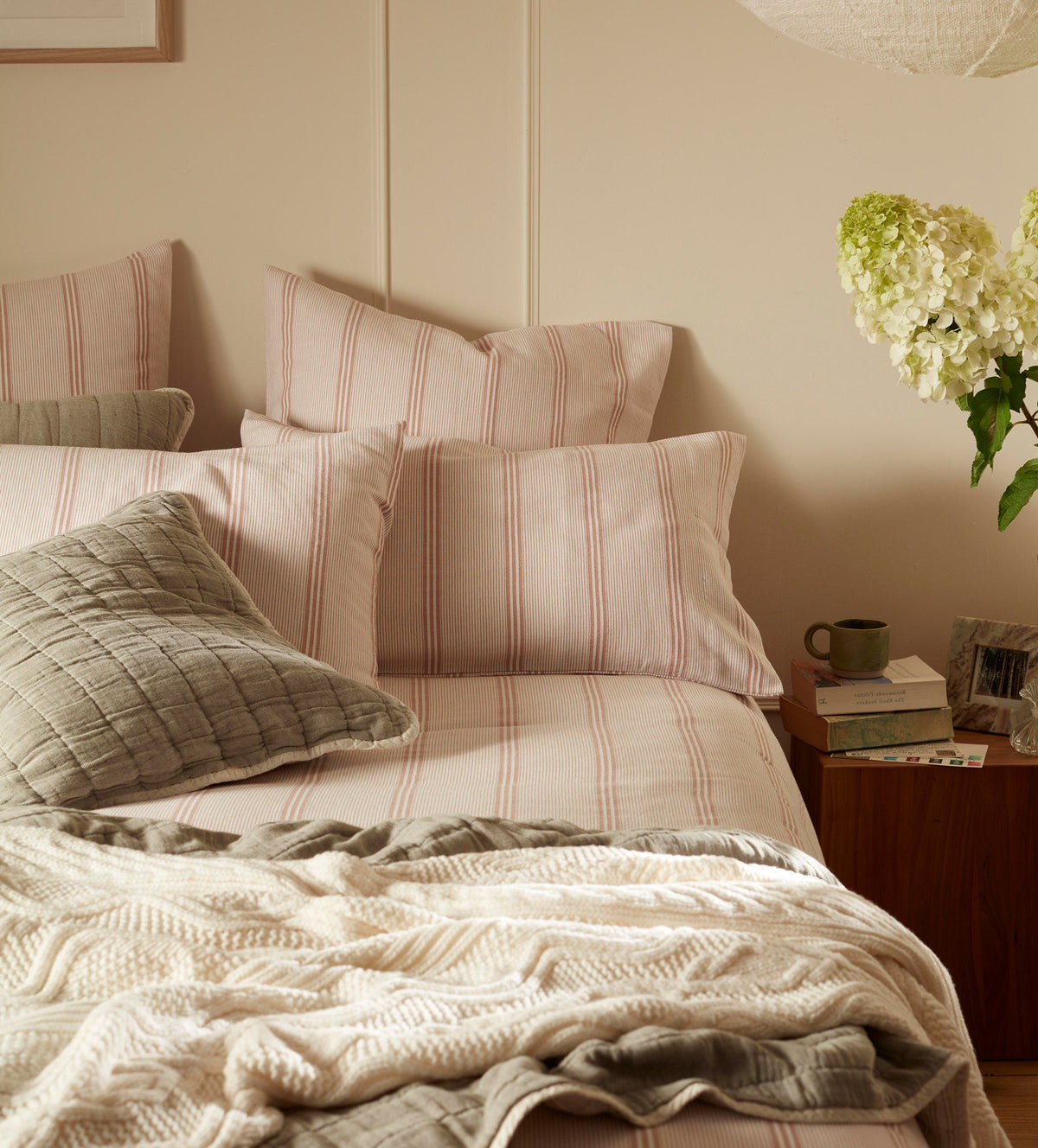 Rosewood Katie Stripe 100% Organic Cotton Pillowcase - The Secret Linen Store