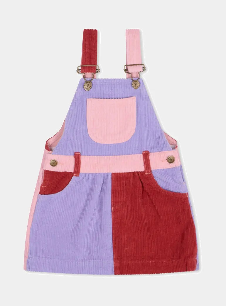 Rosebed Patchwork Chunky Cord Dress Dotty Dungarees