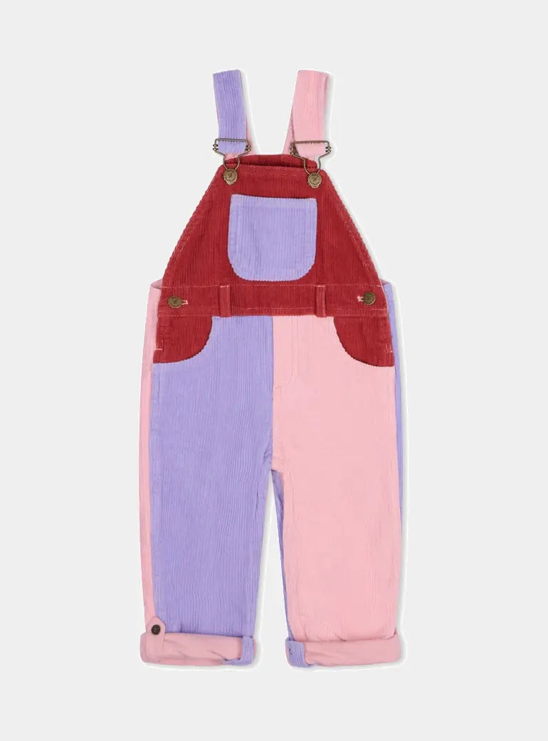 Rosebed Patchwork Chunky Cord Dungarees Dotty Dungarees