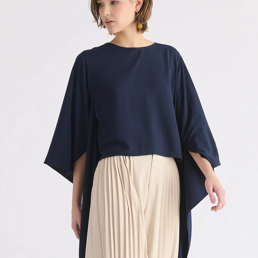 Round Neck Cape Top Paisie