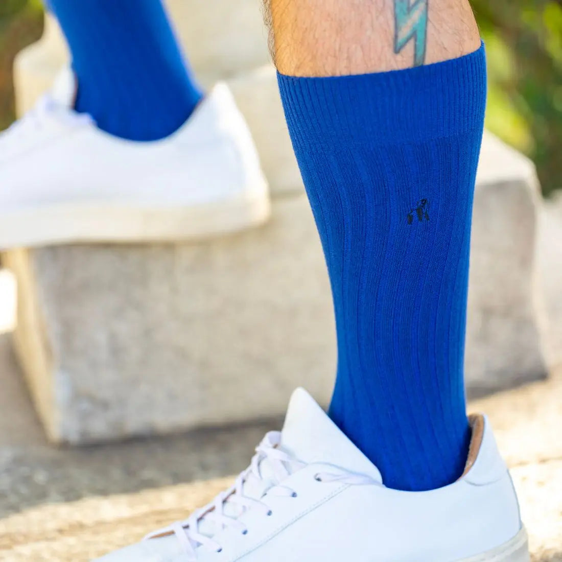 Royal Blue Bamboo Socks Swole Panda