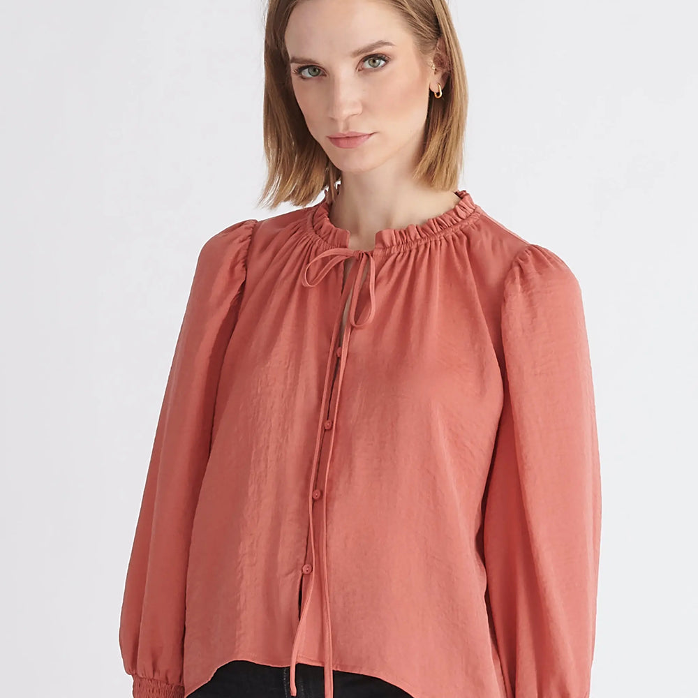 Ruched Collar Blouse Paisie