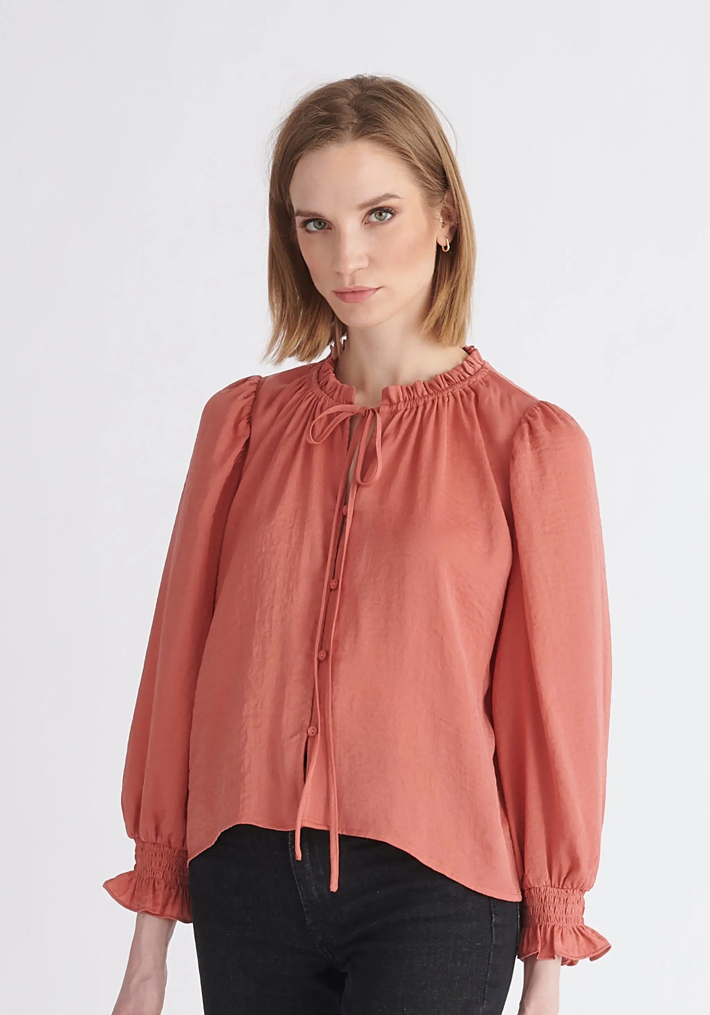 Ruched Collar Blouse Paisie