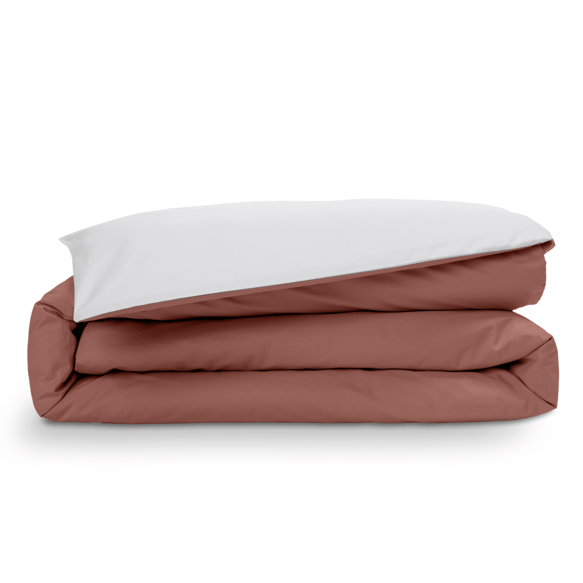 Emma Silken Sateen Duvet Cover 300 Thread Count - Terracotta & Light Grey by Emma - image 3