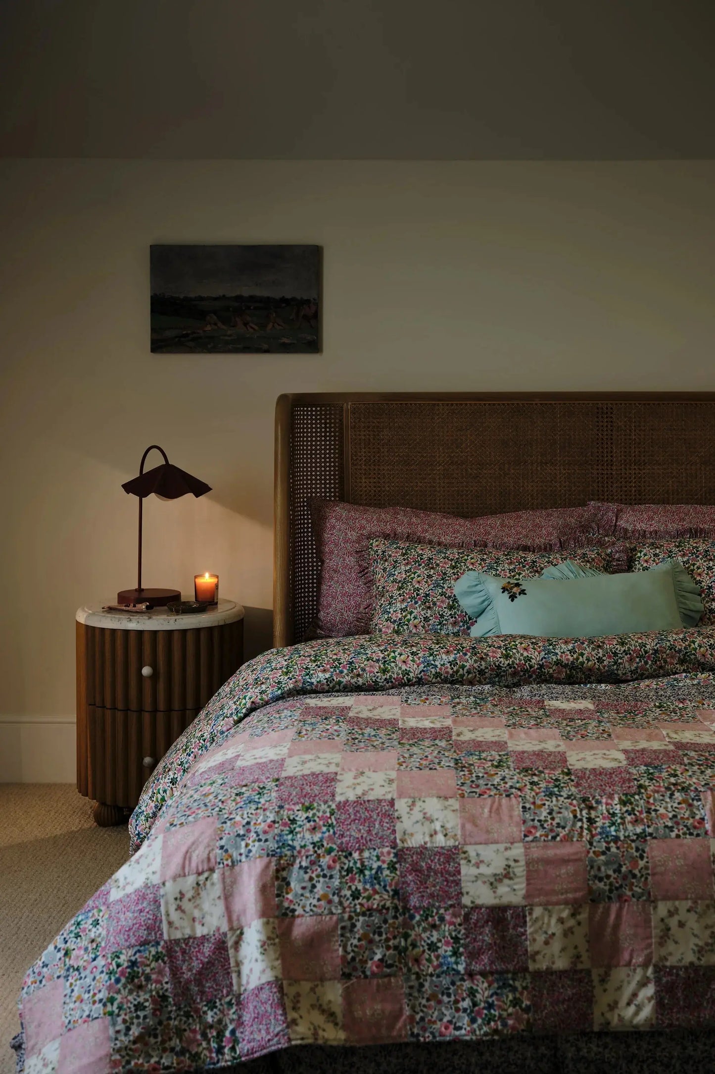 SEA SPRAY Liberty Embroidered Ruffle Oblong Cushion Coco & Wolf