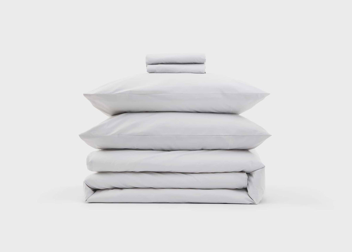 Cloud Grey Cotton Percale Bedding Bundle - image 3