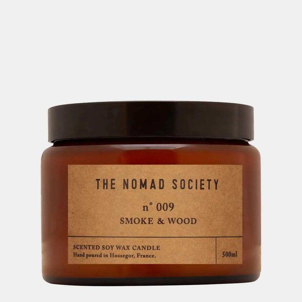 SMOKE & WOOD Scented Soy Candle - 500ml Nomad Society