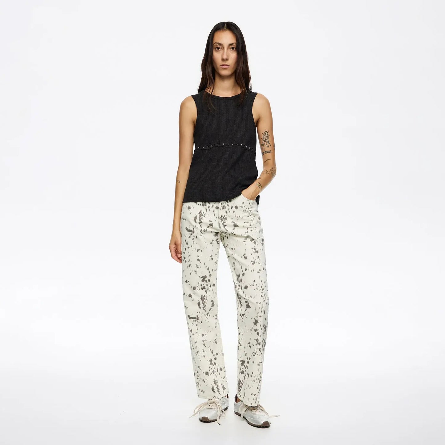 STRAIGHT CROPPED - Ivory Lynx trousers Bimba y Lola UK