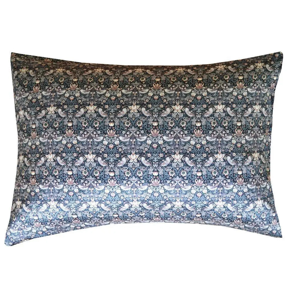 STRAWBERRY THIEF GREY Liberty Silk Pillowcase Coco & Wolf