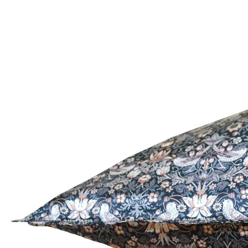 STRAWBERRY THIEF GREY Liberty Silk Pillowcase Coco & Wolf