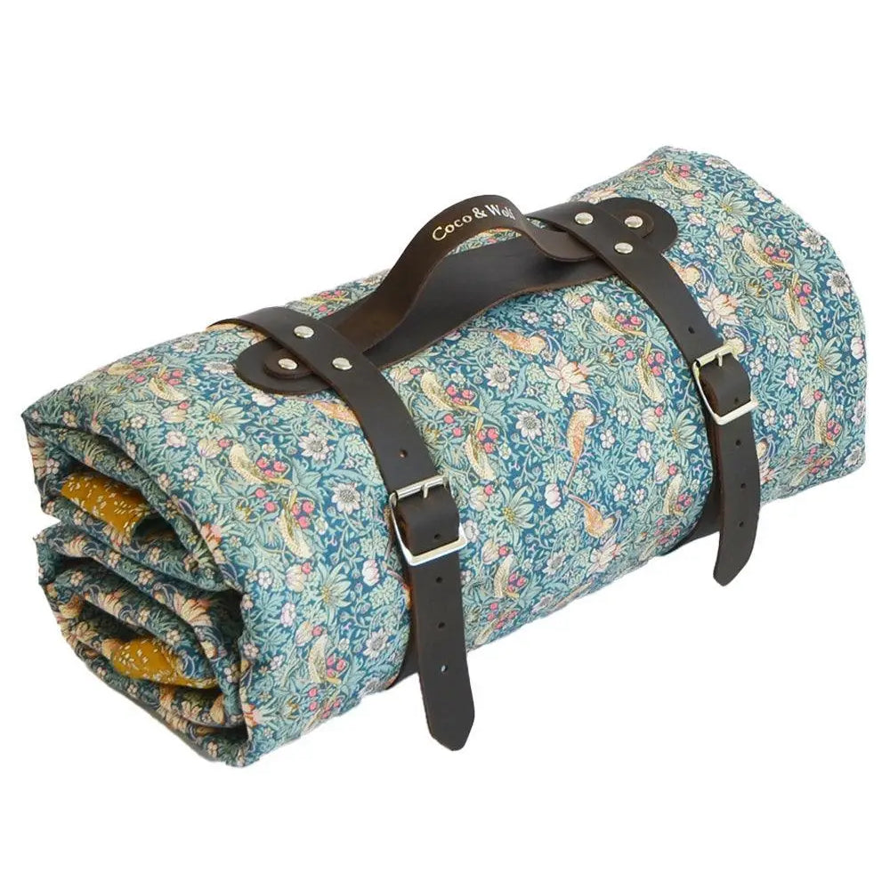 STRAWBERRY THIEF & CAPEL MUSTARD Liberty Picnic Blanket Coco & Wolf