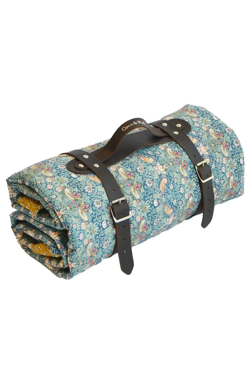 STRAWBERRY THIEF & CAPEL MUSTARD Liberty Picnic Blanket Coco & Wolf