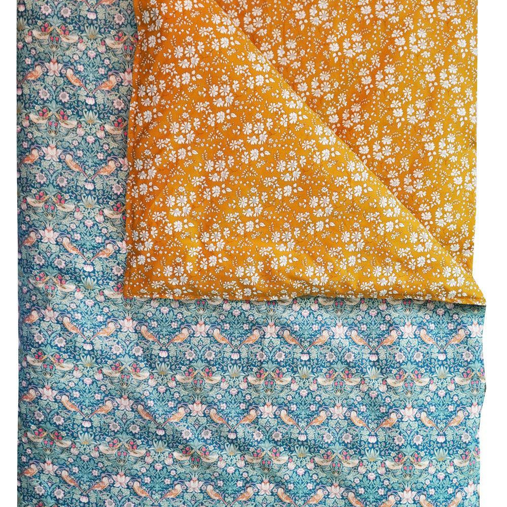 STRAWBERRY THIEF & CAPEL MUSTARD Liberty Reversible Heirloom Quilt Coco & Wolf
