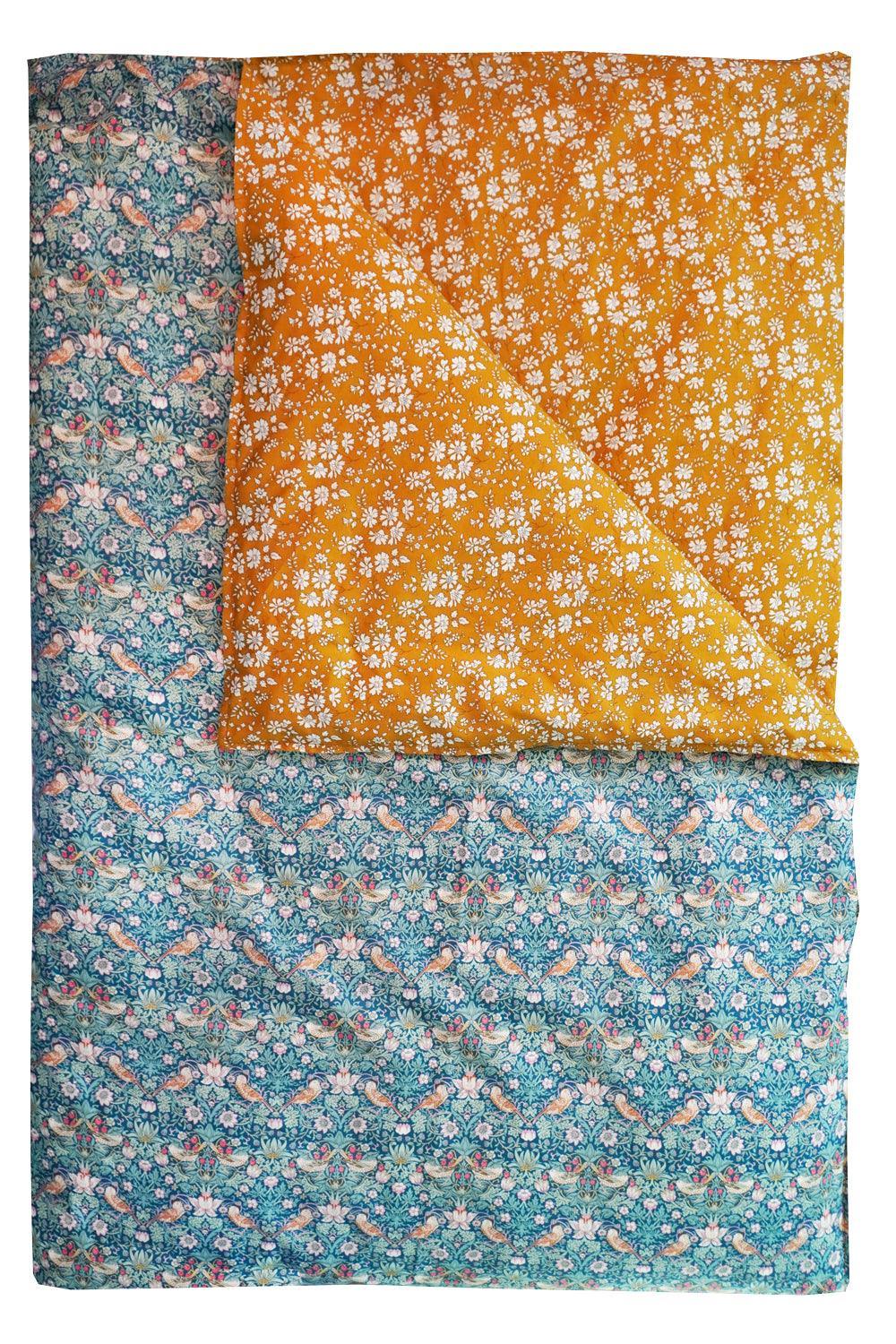 STRAWBERRY THIEF & CAPEL MUSTARD Liberty Reversible Heirloom Quilt Coco & Wolf