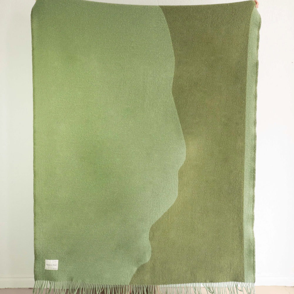 STREAM Moss Green Blanket Forestry Wool