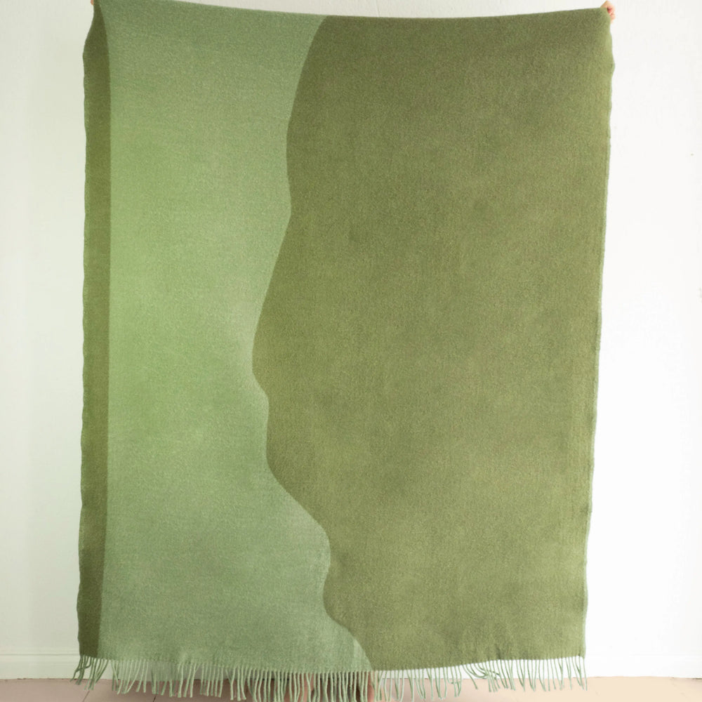 STREAM Moss Green Blanket Forestry Wool