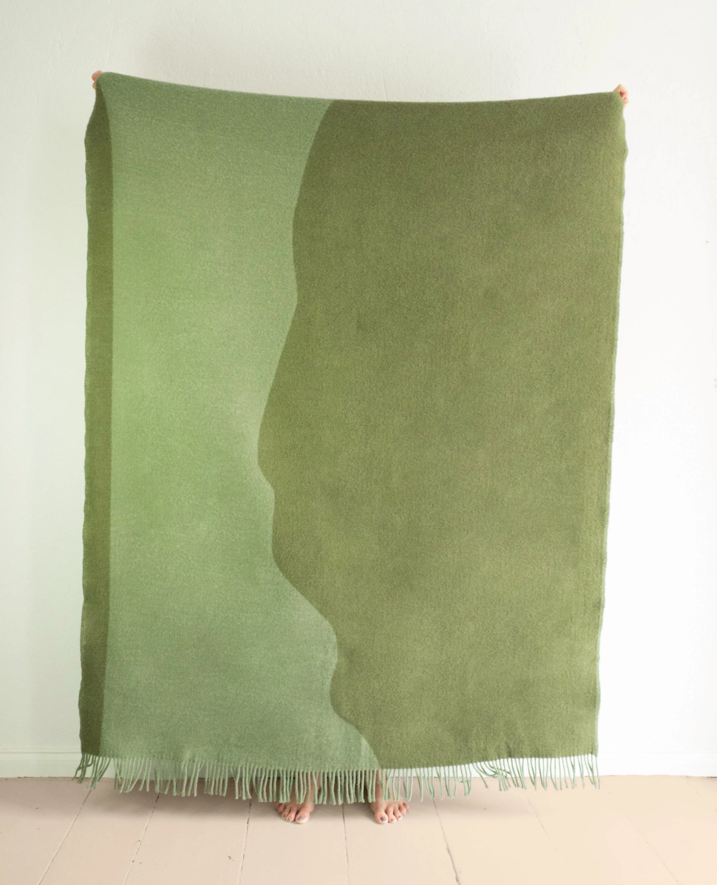 STREAM Moss Green Blanket Forestry Wool
