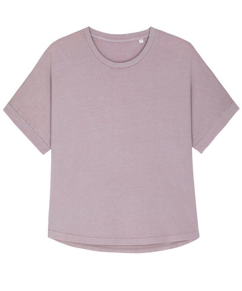 Organic Garment Dyed Roll Sleeve T-shirt: Womens Earth Wardrobe