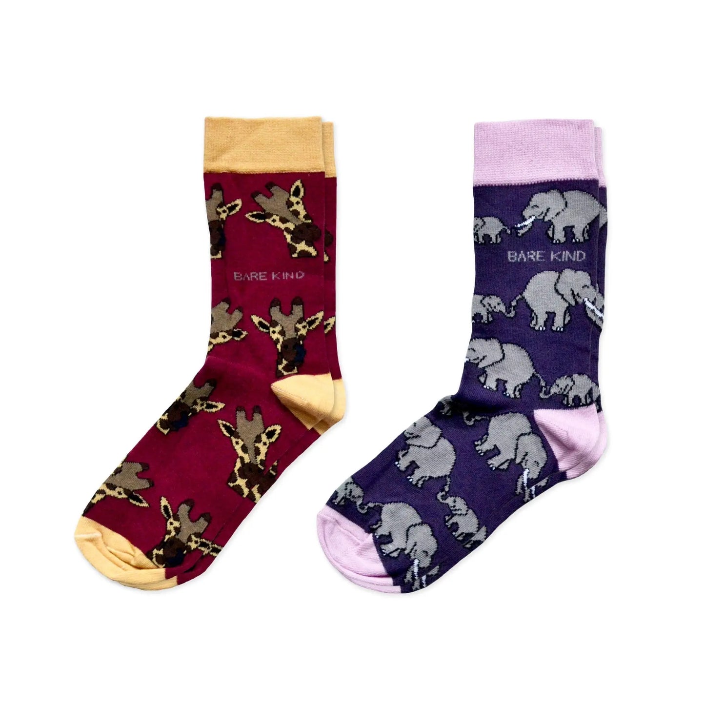 Safari Giants 2 Pack Bamboo Sock Set Bare Kind