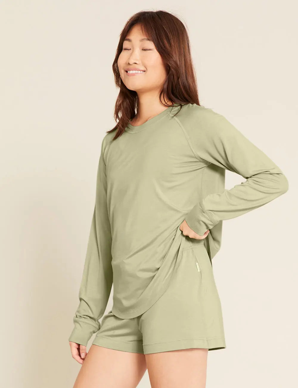 Sage Goodnight Women's Bamboo Raglan Sleep Top Boody