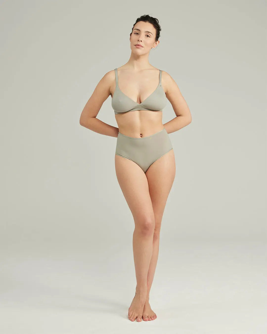 Sage Green Stretch High Waisted Brief Nudea
