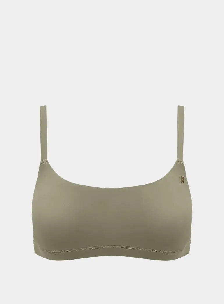 Sage Green The Stretch Scoop Neck Bralette Nudea