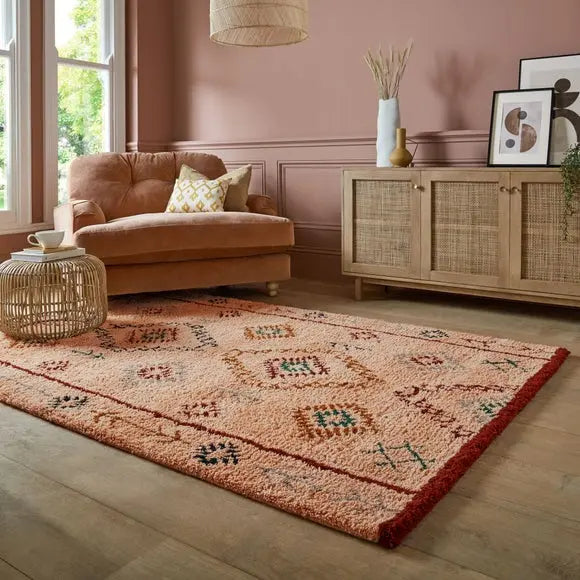 Sahara Shaggy Berber Wool Rug Dunelm