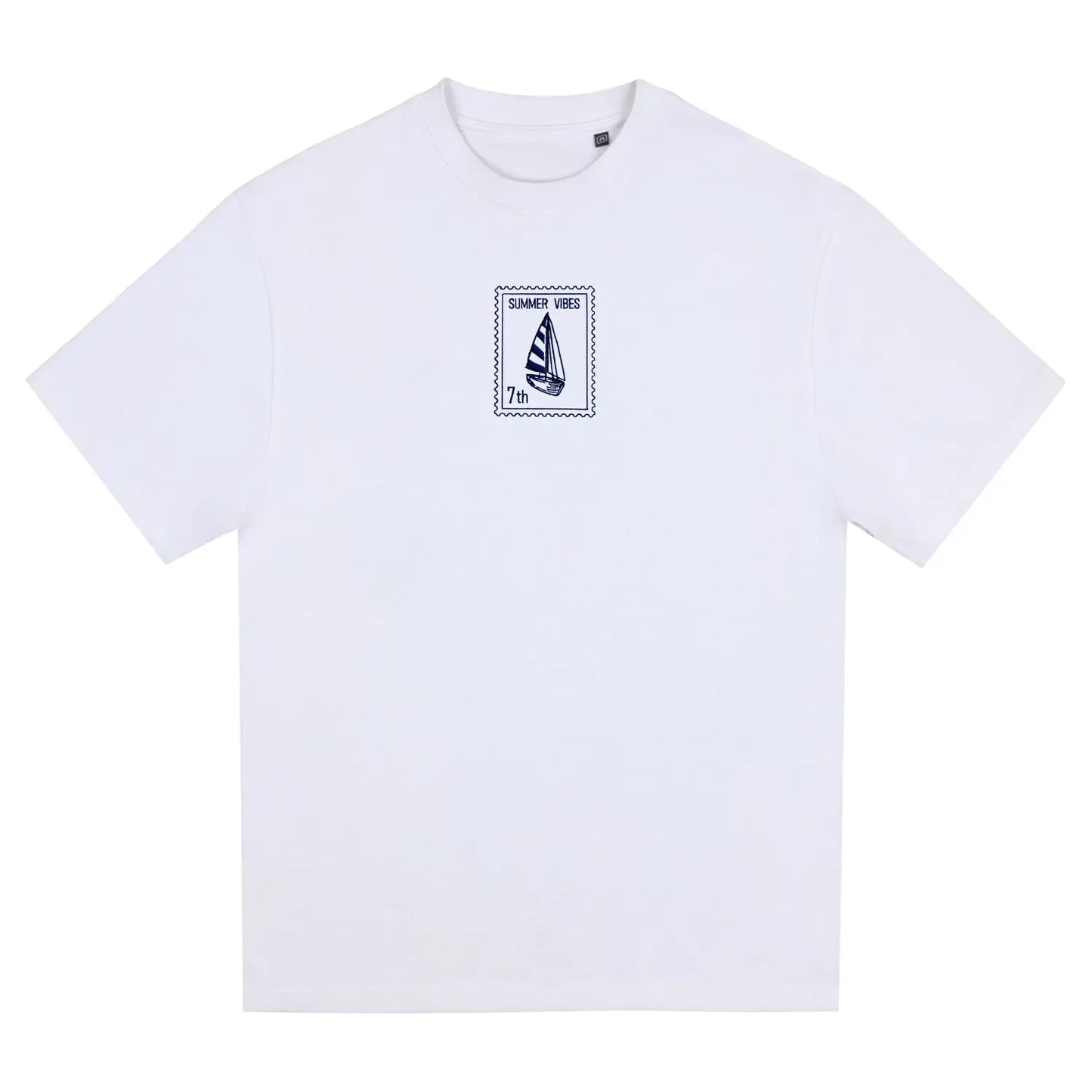 Sailboat - Summer Vibes 7th - Unisex Oversized T-Shirt - White Freddyezgy