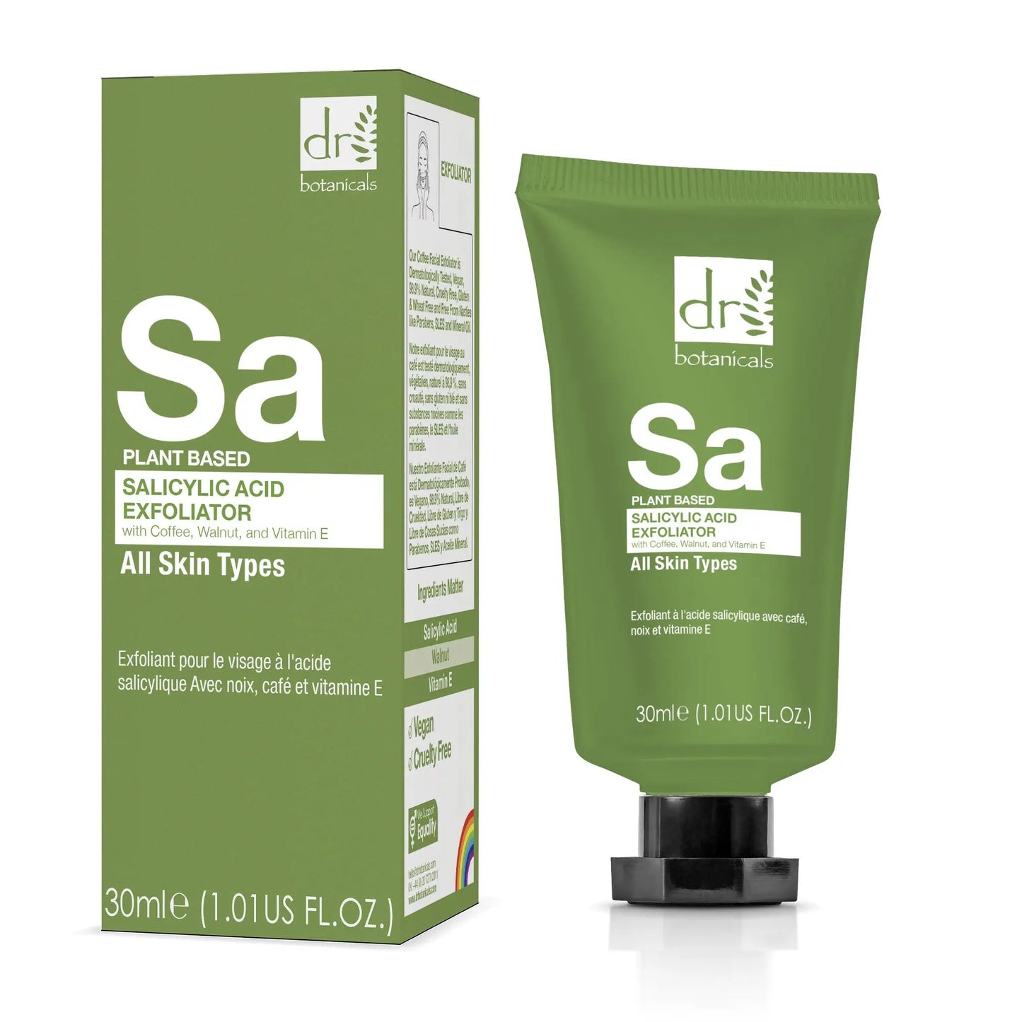 Salicylic Acid Exfoliator with Coffee, Walnut & Vitamin E 30ml Dr Botanicals