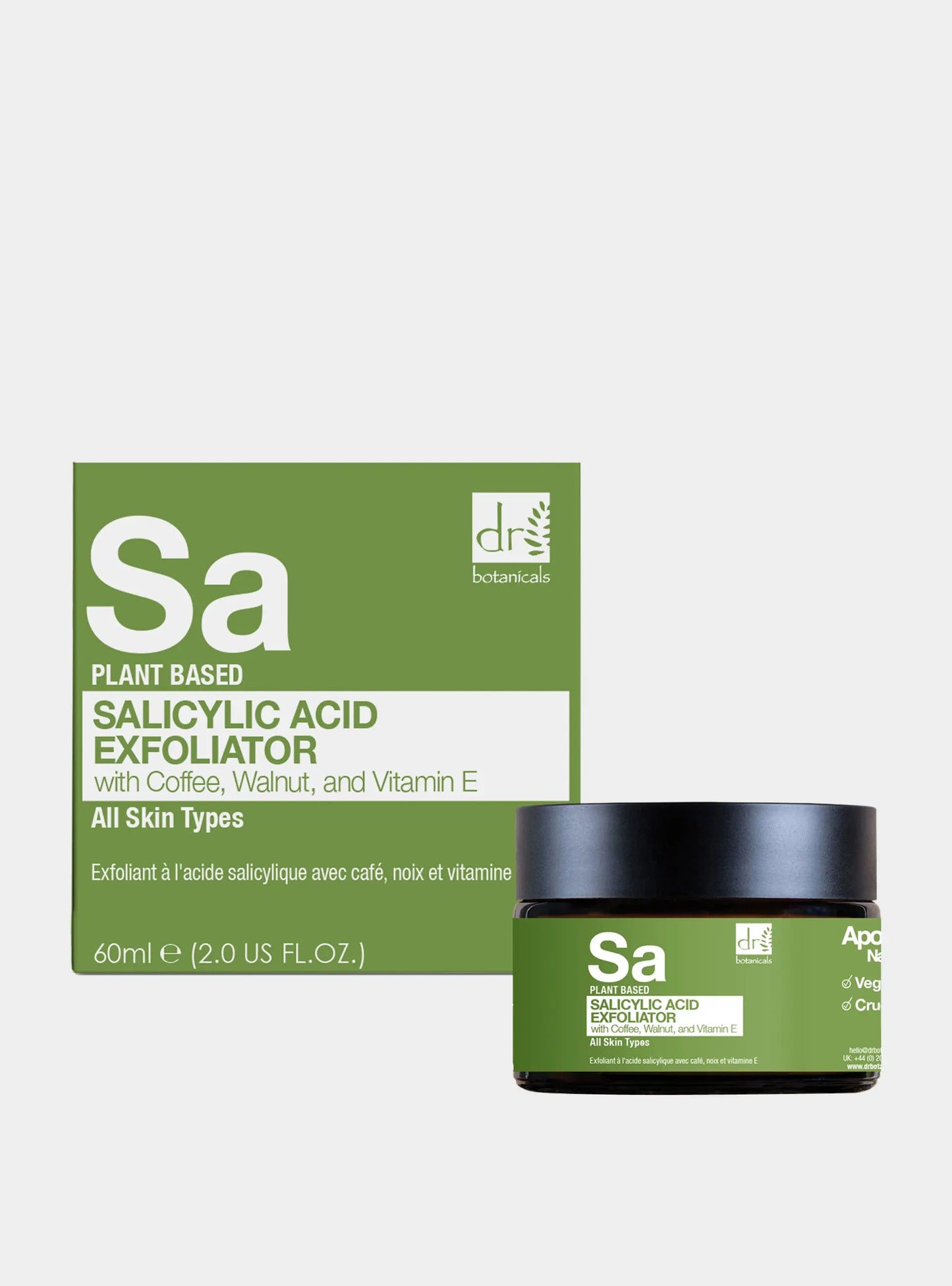 Salicylic Acid Exfoliator with Coffee, Walnut & Vitamin E 60ml Dr Botanicals