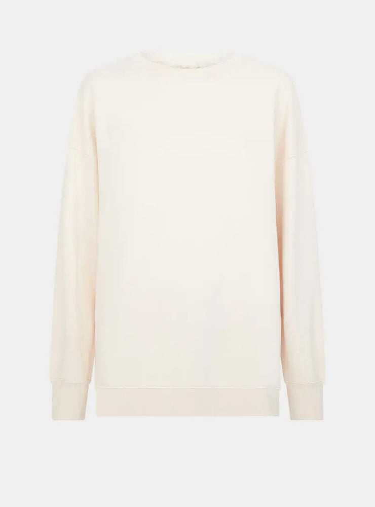 Salix Blossom-Embroidered Ethical-Cotton Sweatshirt - Shoreline Peach Peachaus