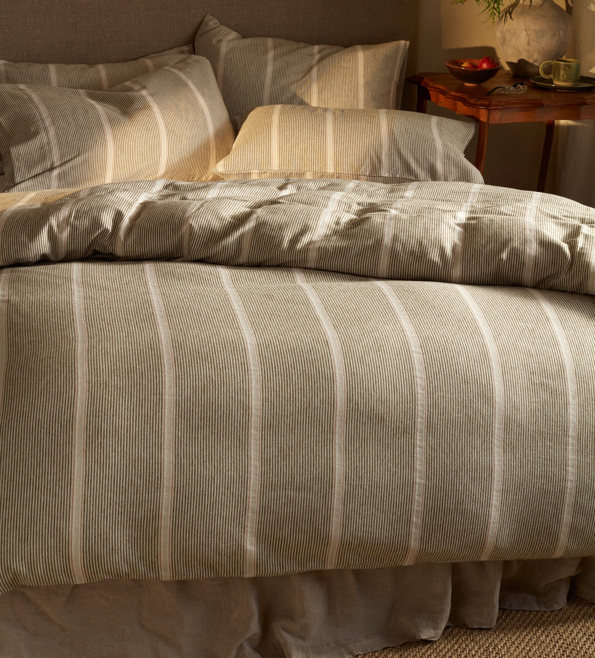 Sally Stripe Brushed 100% Organic Cotton Duvet Cover - The Secret Linen Store