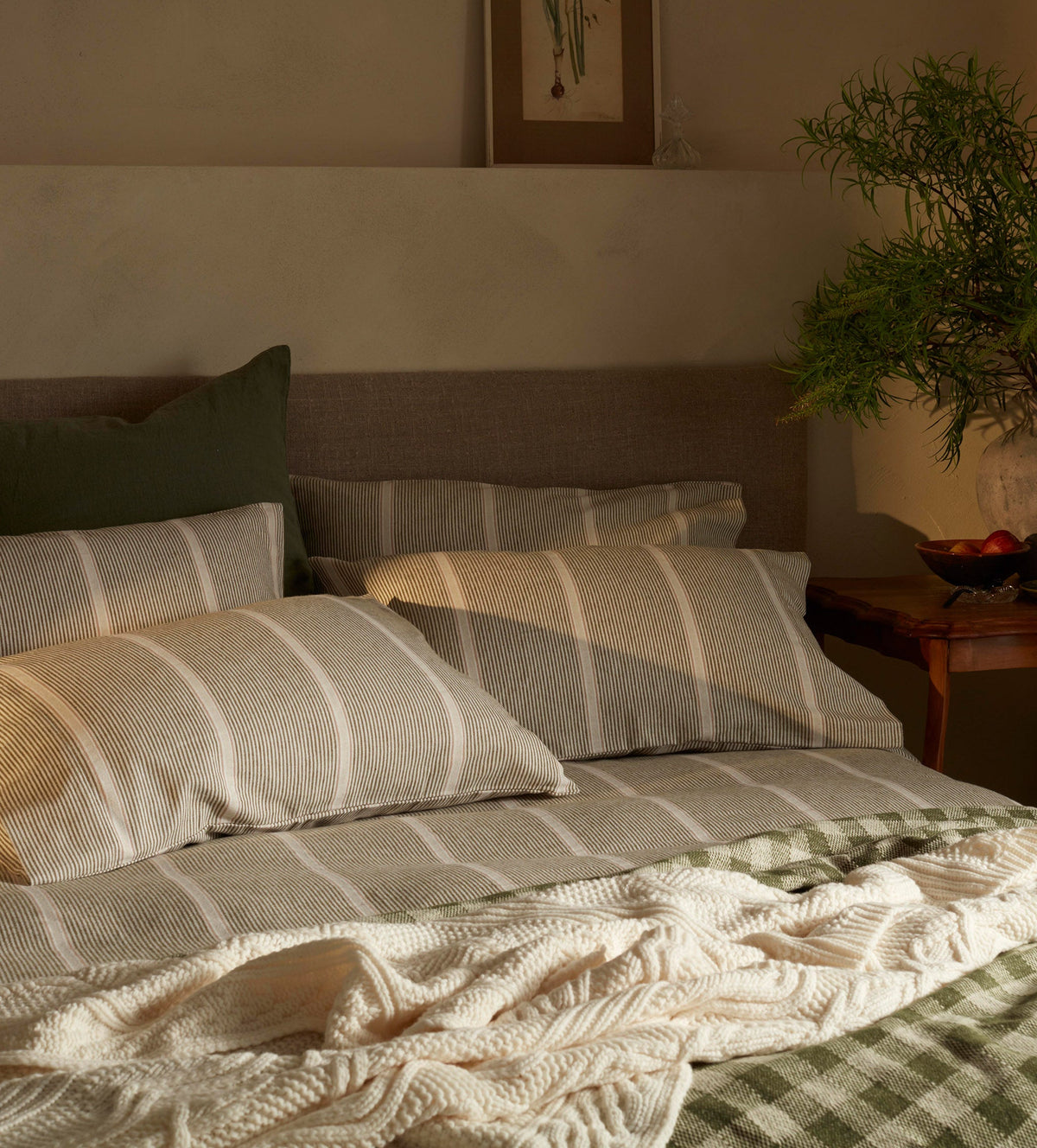 Sally Stripe Brushed 100% Organic Cotton Pillowcase - The Secret Linen Store