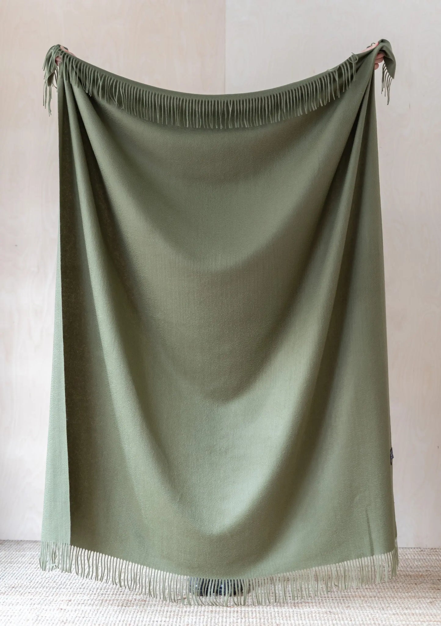 Sample Sale Cashmere Blanket in Cream Rustic Check TartanBlanketCo